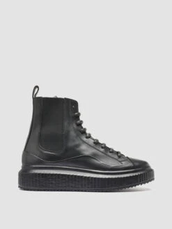 ARRAN 009 - Black Nappa Leather Ankle Boots