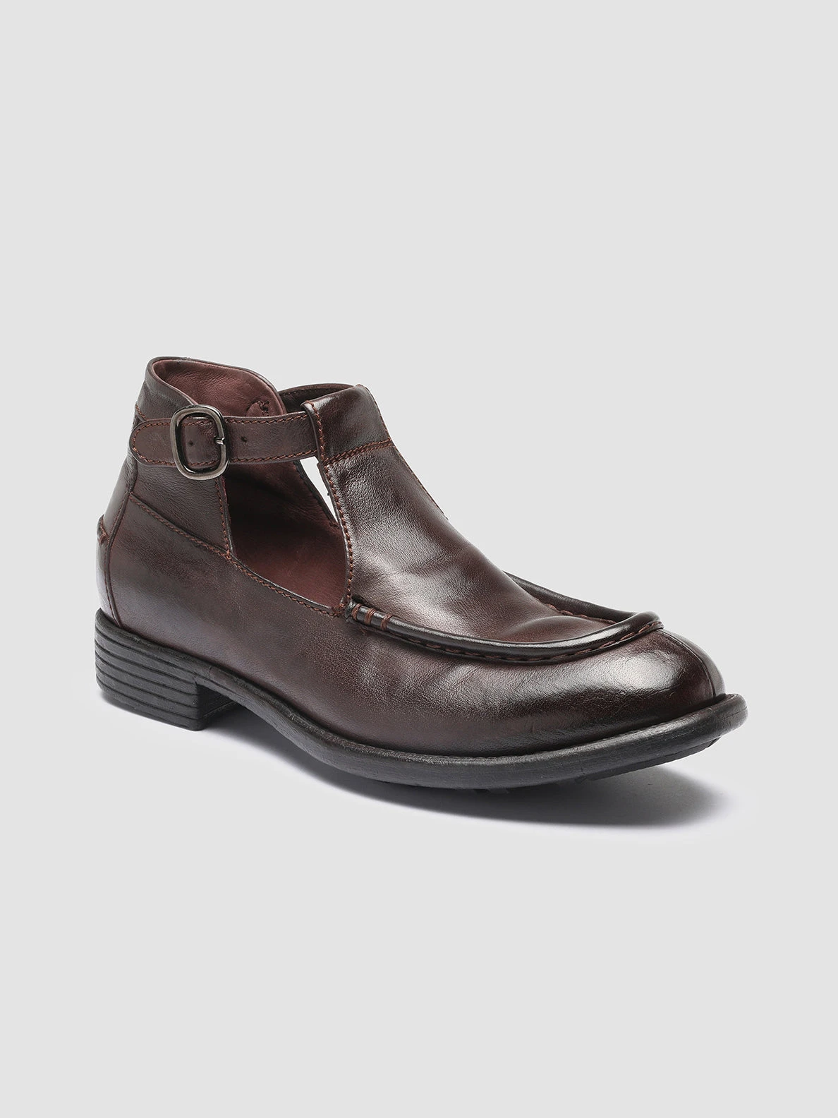 CALIXTE 032 - Brown Leather Cut-Out Loafers - Image 3
