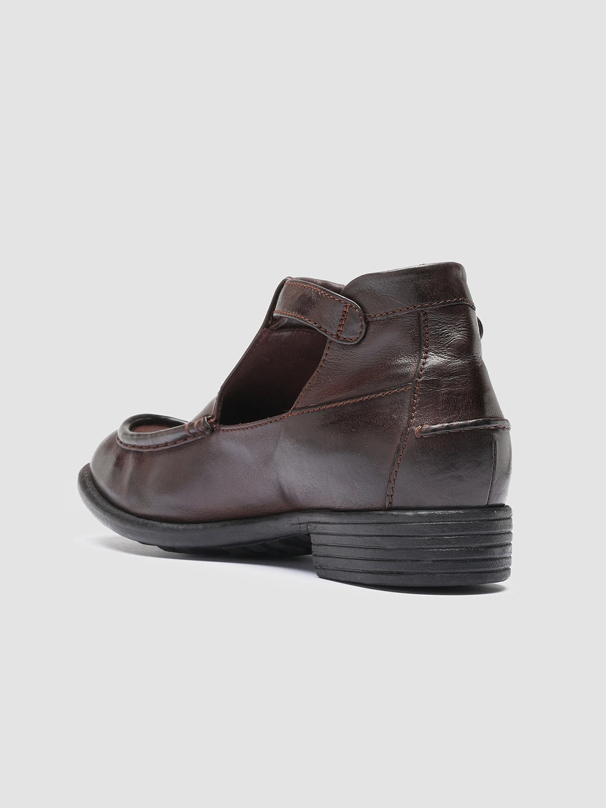 CALIXTE 032 - Brown Leather Cut-Out Loafers - Image 4