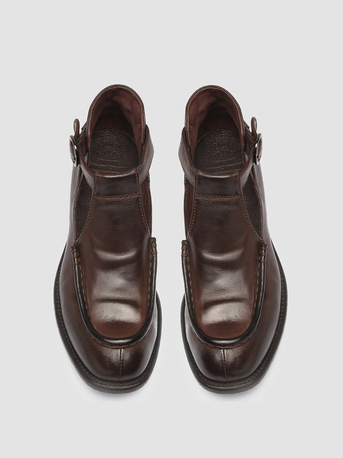 CALIXTE 032 - Brown Leather Cut-Out Loafers - Image 2