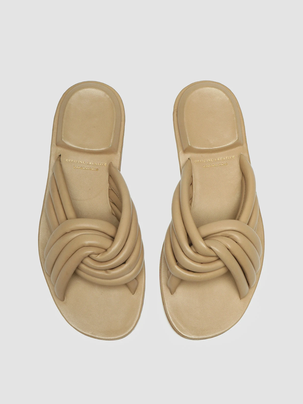 CYBILLE 004 - Taupe Leather Sandals - Image 2