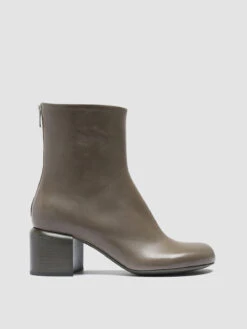 ETHEL 004 - Green Nappa Leather Ankle Boots