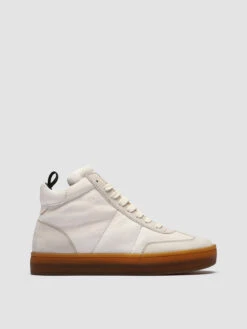 KOMBINED 102 - White Leather Sneakers Latex Sole