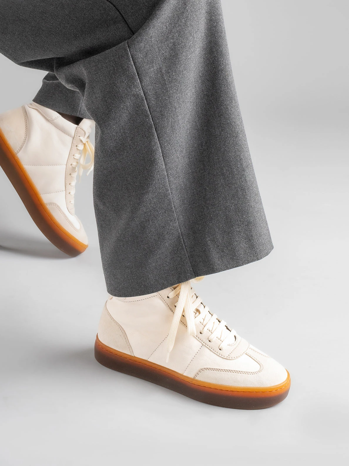 KOMBINED 102 - Black Leather Sneakers Latex Sole - Image 6