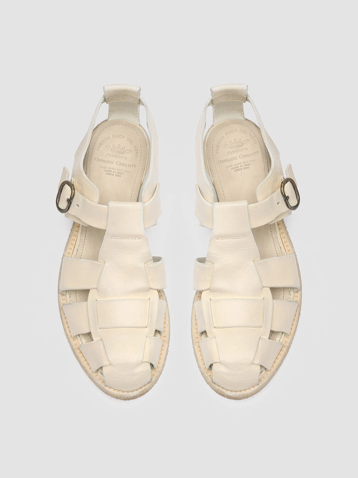 LEXIKON 536 - White Leather Sandals - Image 2