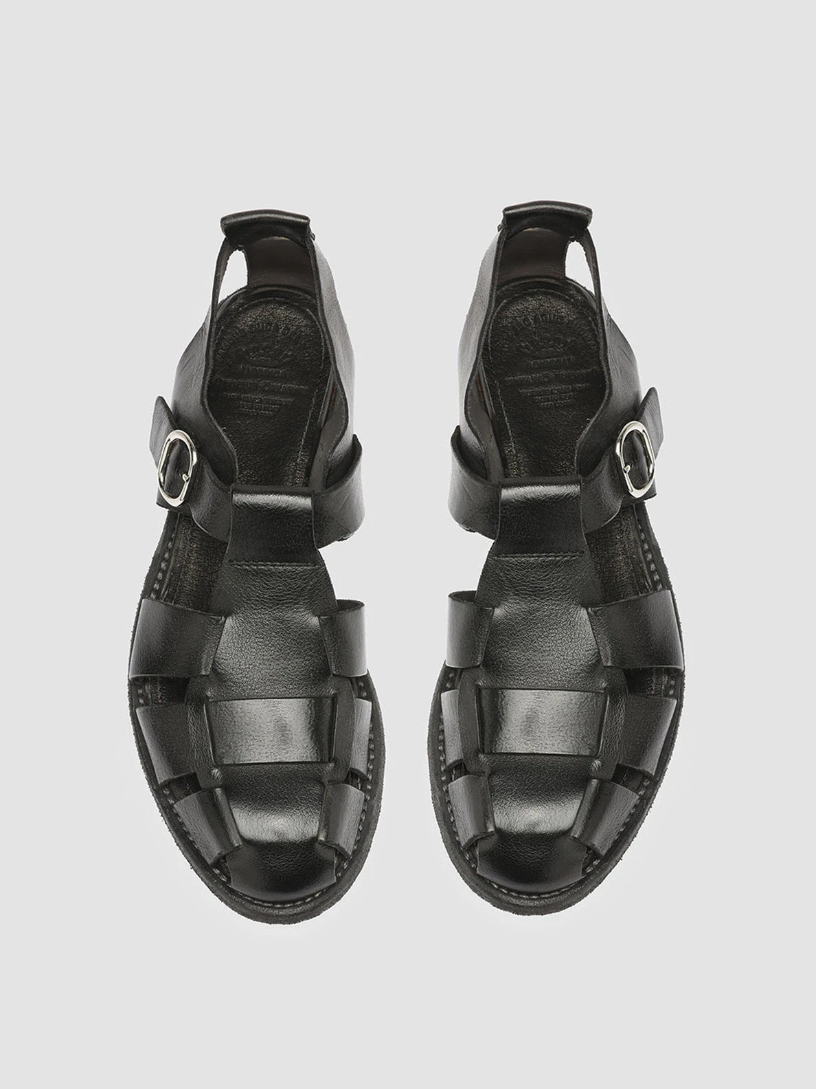 LEXIKON 536 - Black Leather Sandals - Image 2