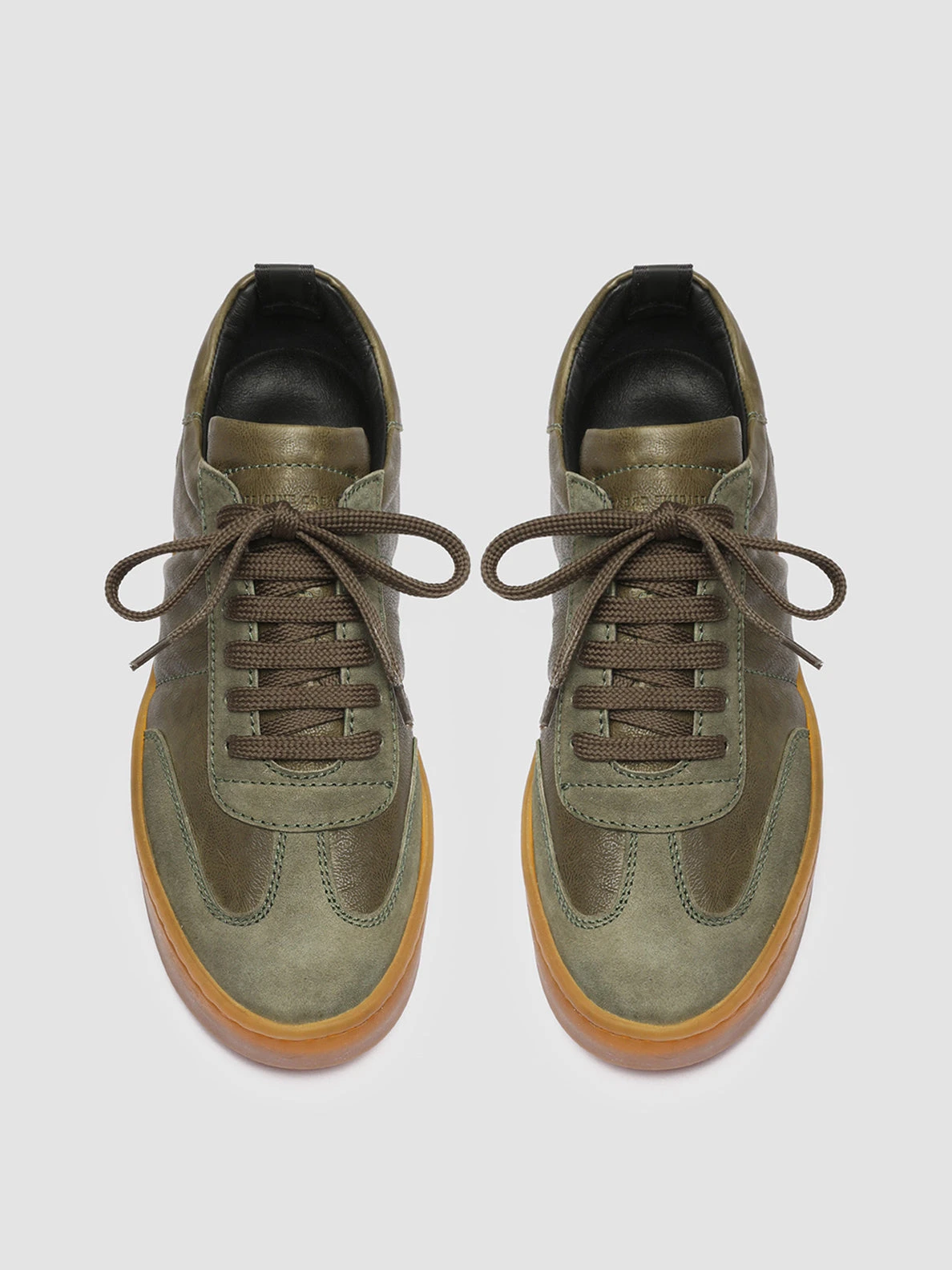 KOMBINED 101 - Green Latex Sole Leather Sneakers - Image 2