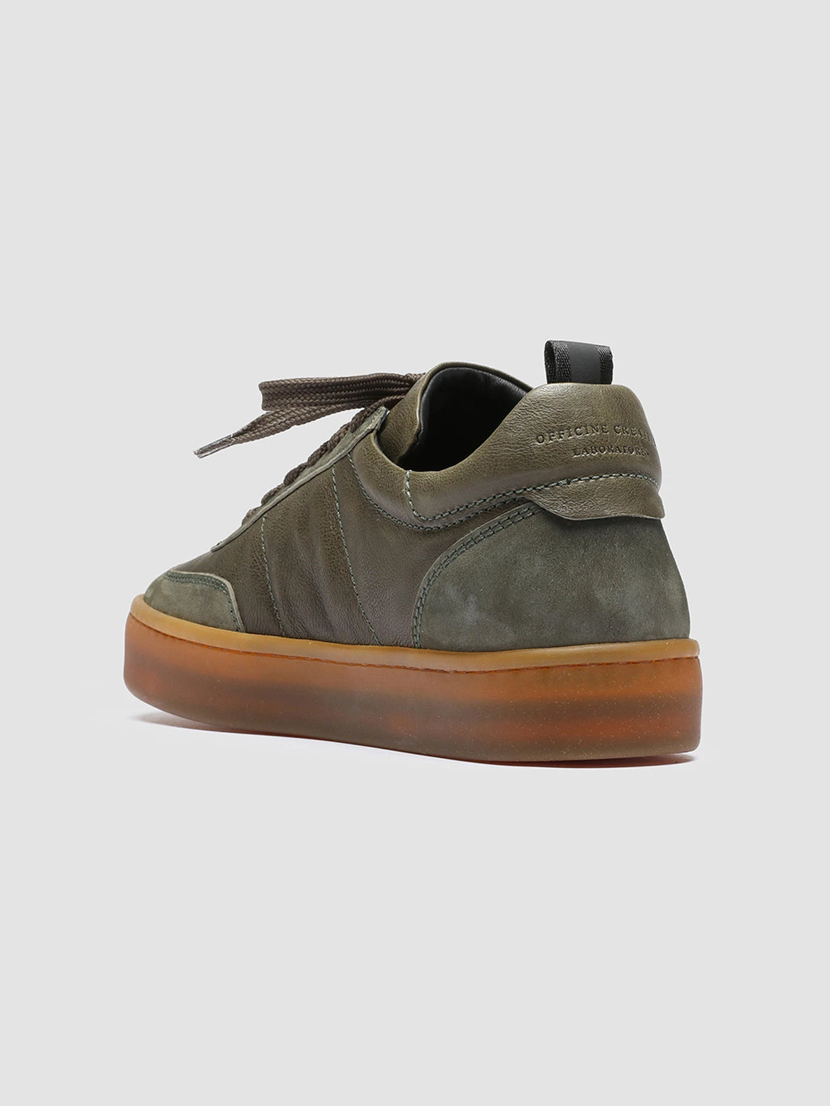 KOMBINED 101 - Green Latex Sole Leather Sneakers - Image 4