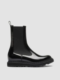 LYDONA 016 - Black Leather Booties