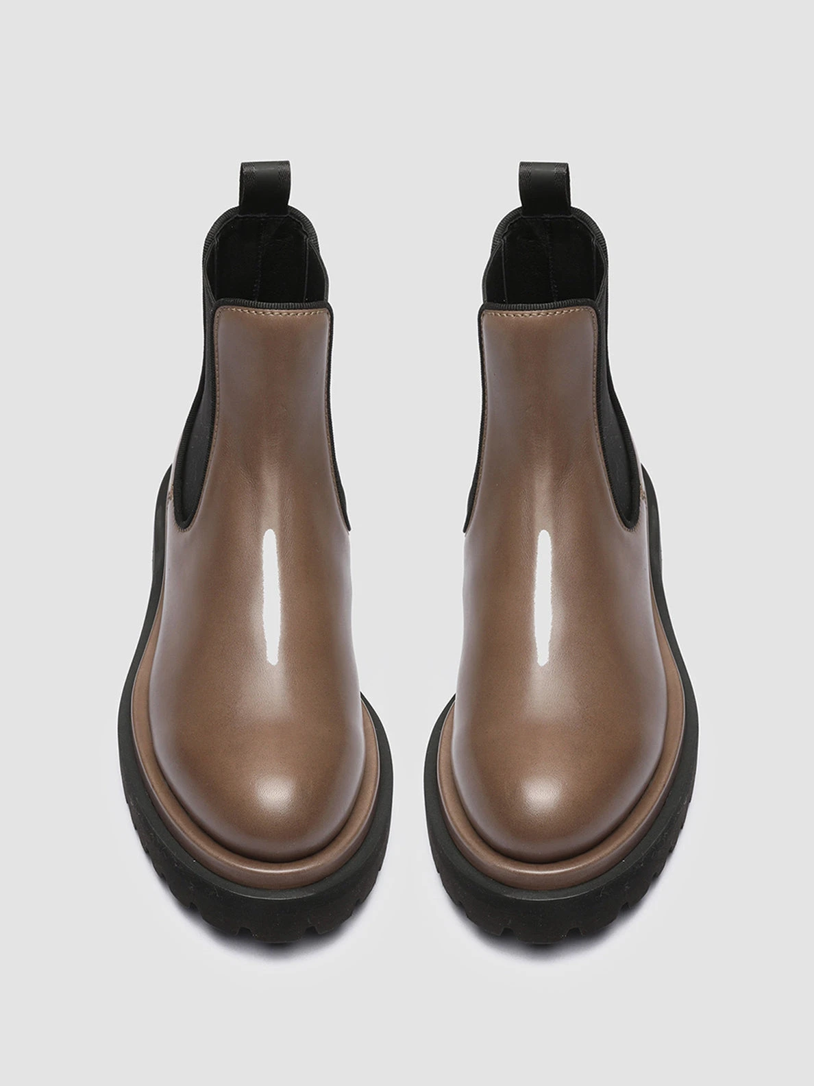 WISAL 006 - Taupe Leather Chelsea Booties - Image 2