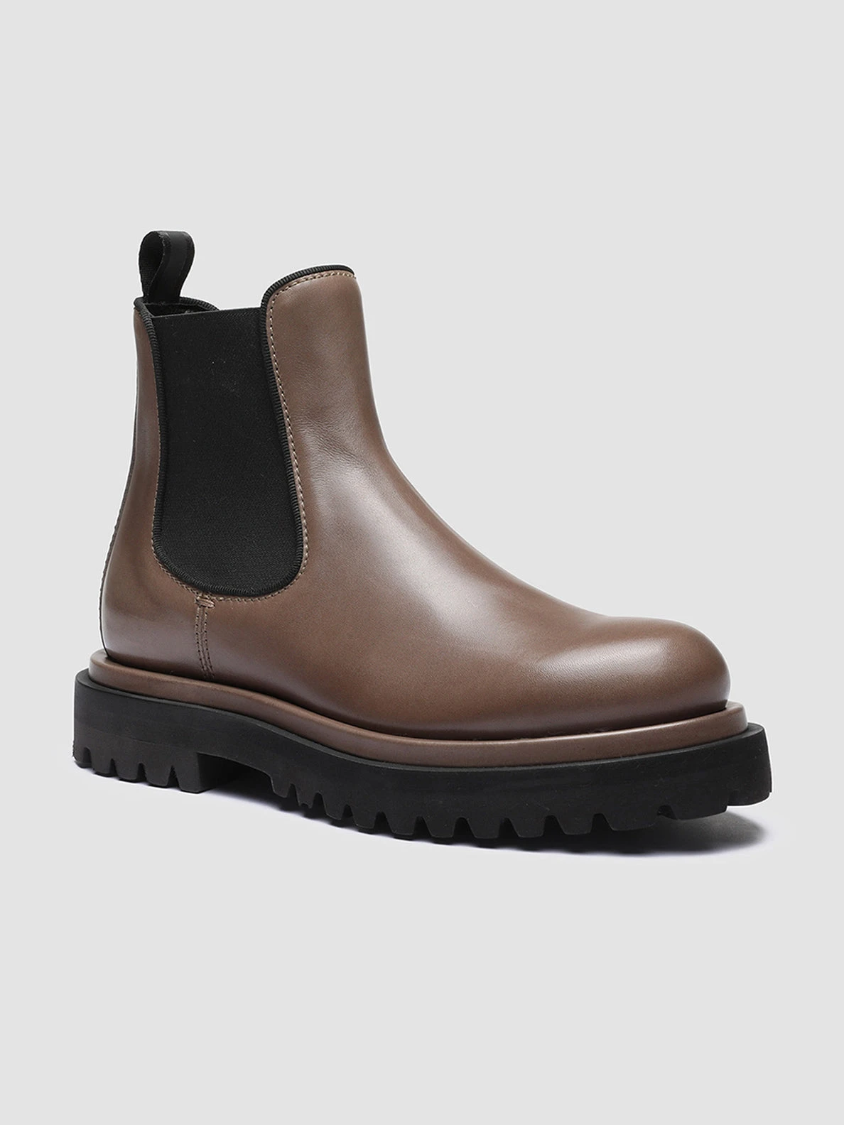 WISAL 006 - Taupe Leather Chelsea Booties - Image 3