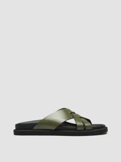CHARRAT 003 - Green Leather Sandals