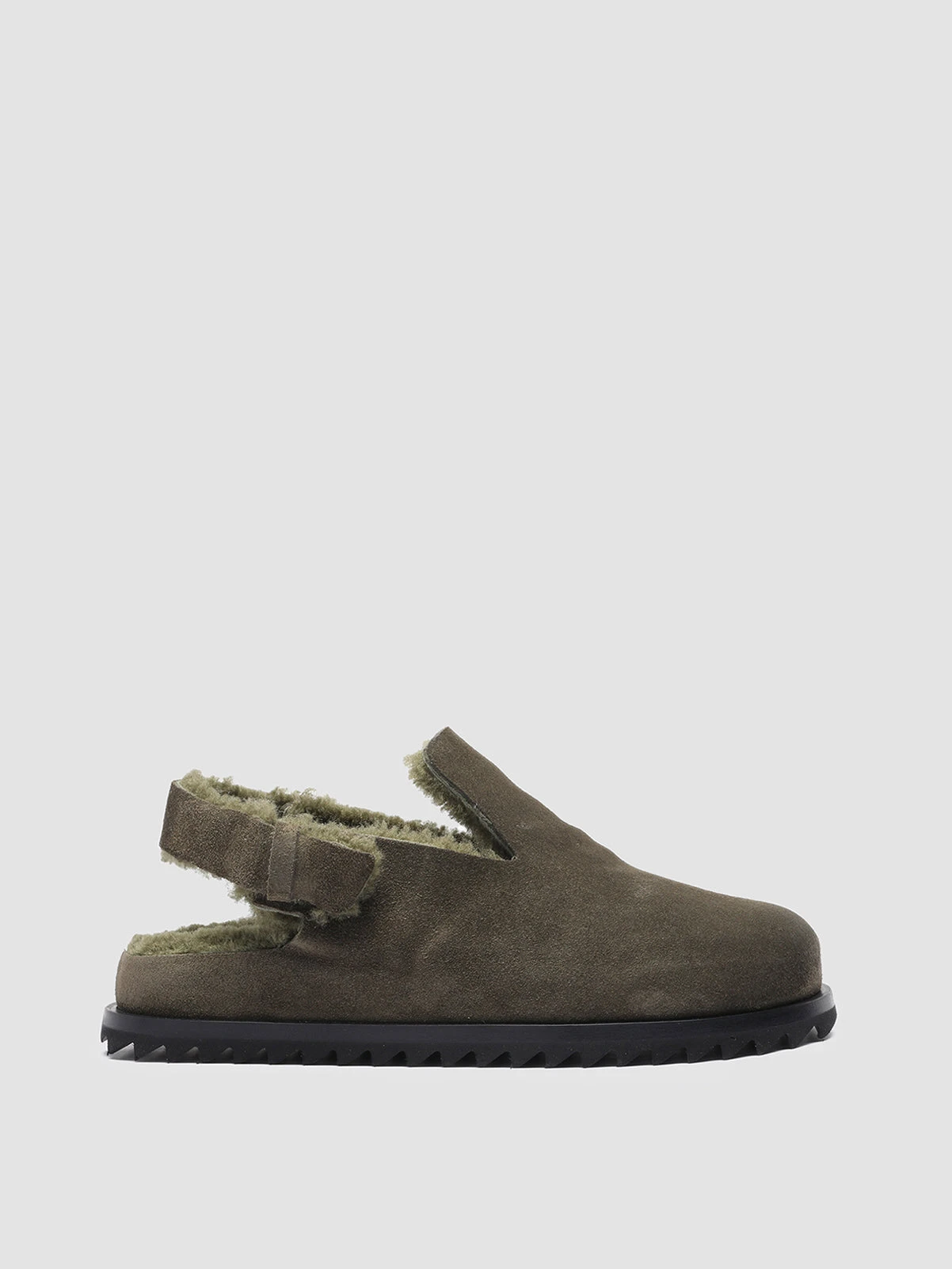 PELAGIE D’HIVER 004 - Green Suede And Shearling Slingback Pumps