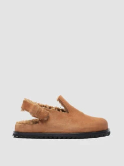 PELAGIE D’HIVER 004 - Brown Suede And Shearling Slingback Pumps