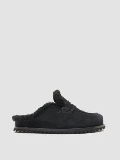 PELAGIE D’HIVER 007 - Black Suede And Shearling Mules