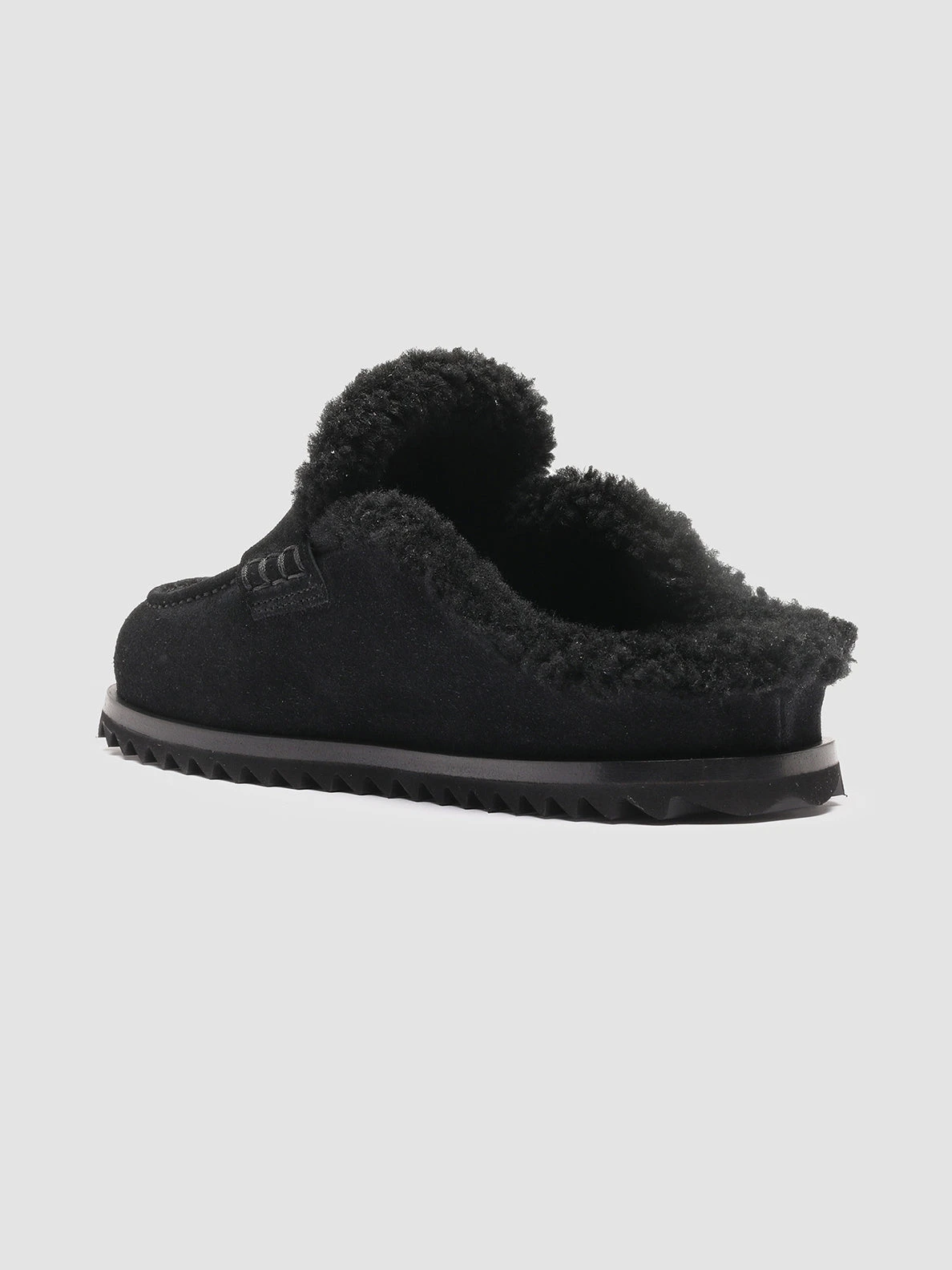PELAGIE D’HIVER 007 - Black Suede And Shearling Mules - Image 4
