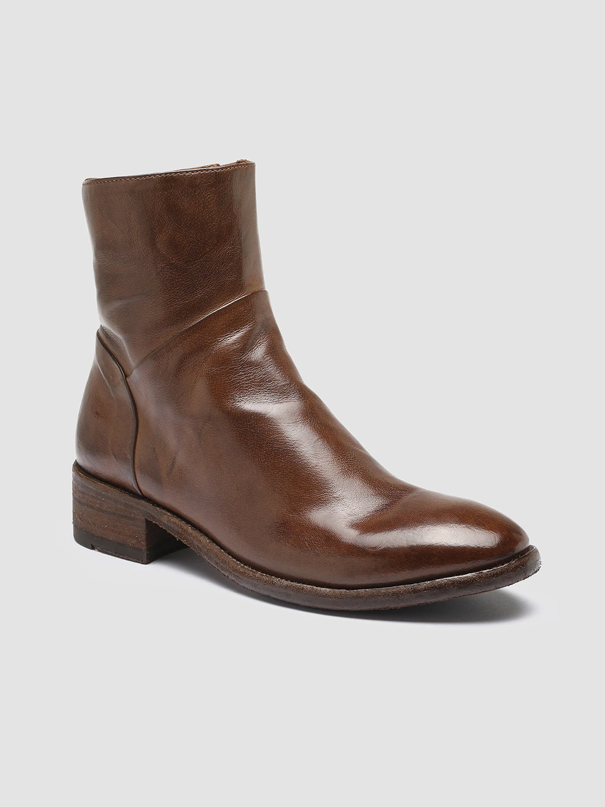 SELINE 020 - Brown Leather Ankle Boots - Image 3