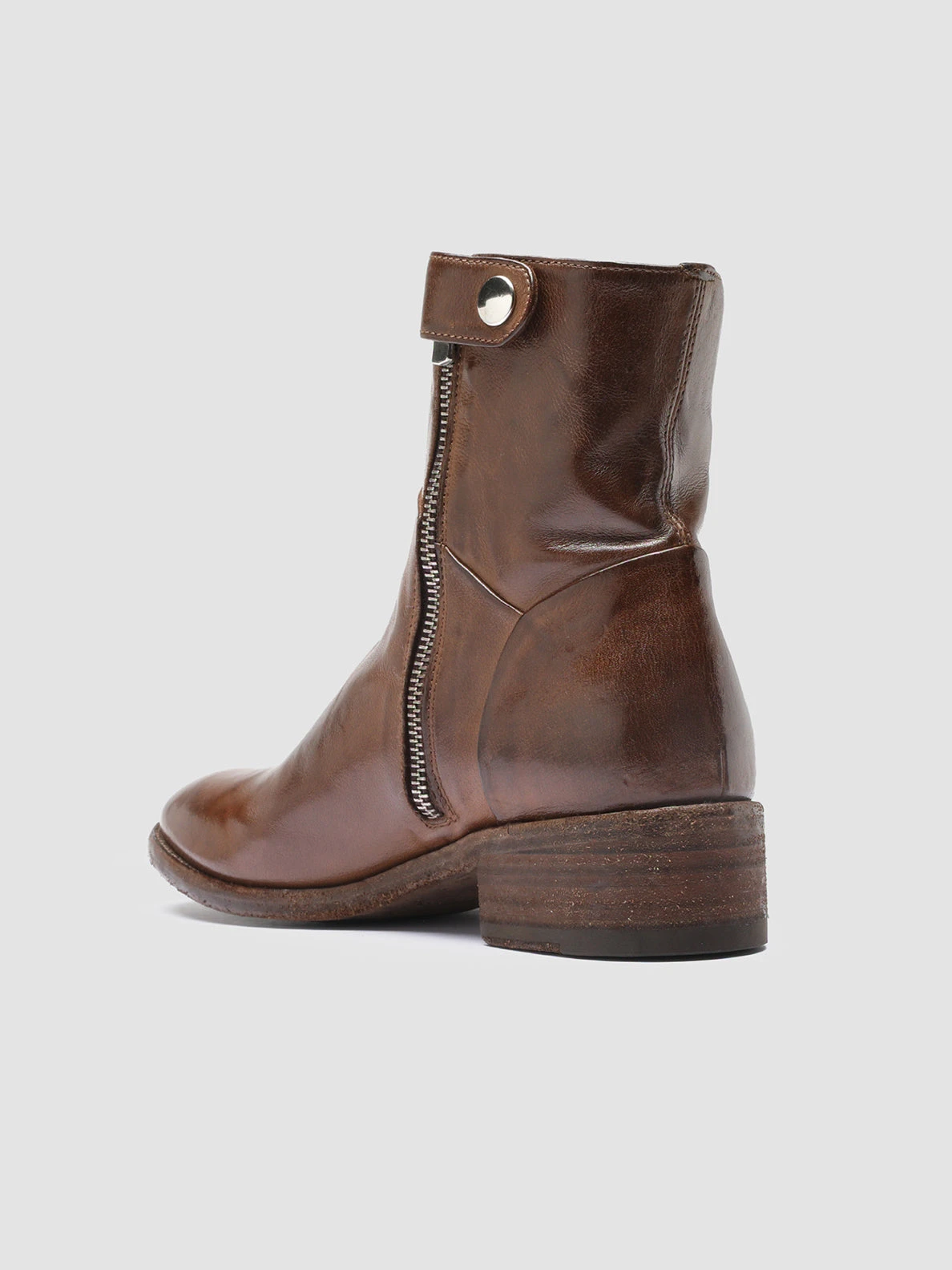 SELINE 020 - Brown Leather Ankle Boots - Image 4
