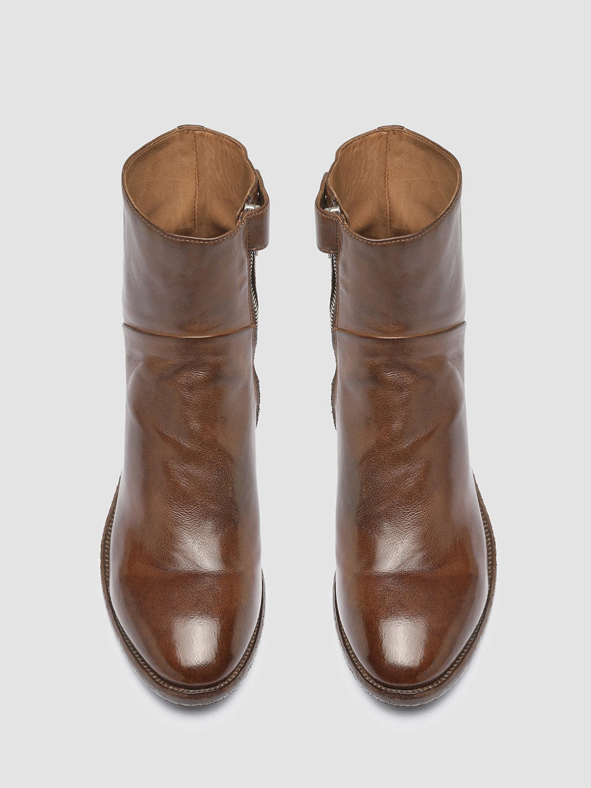 SELINE 020 - Brown Leather Ankle Boots - Image 2