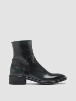 SELINE 020 - Green Leather Ankle Boots