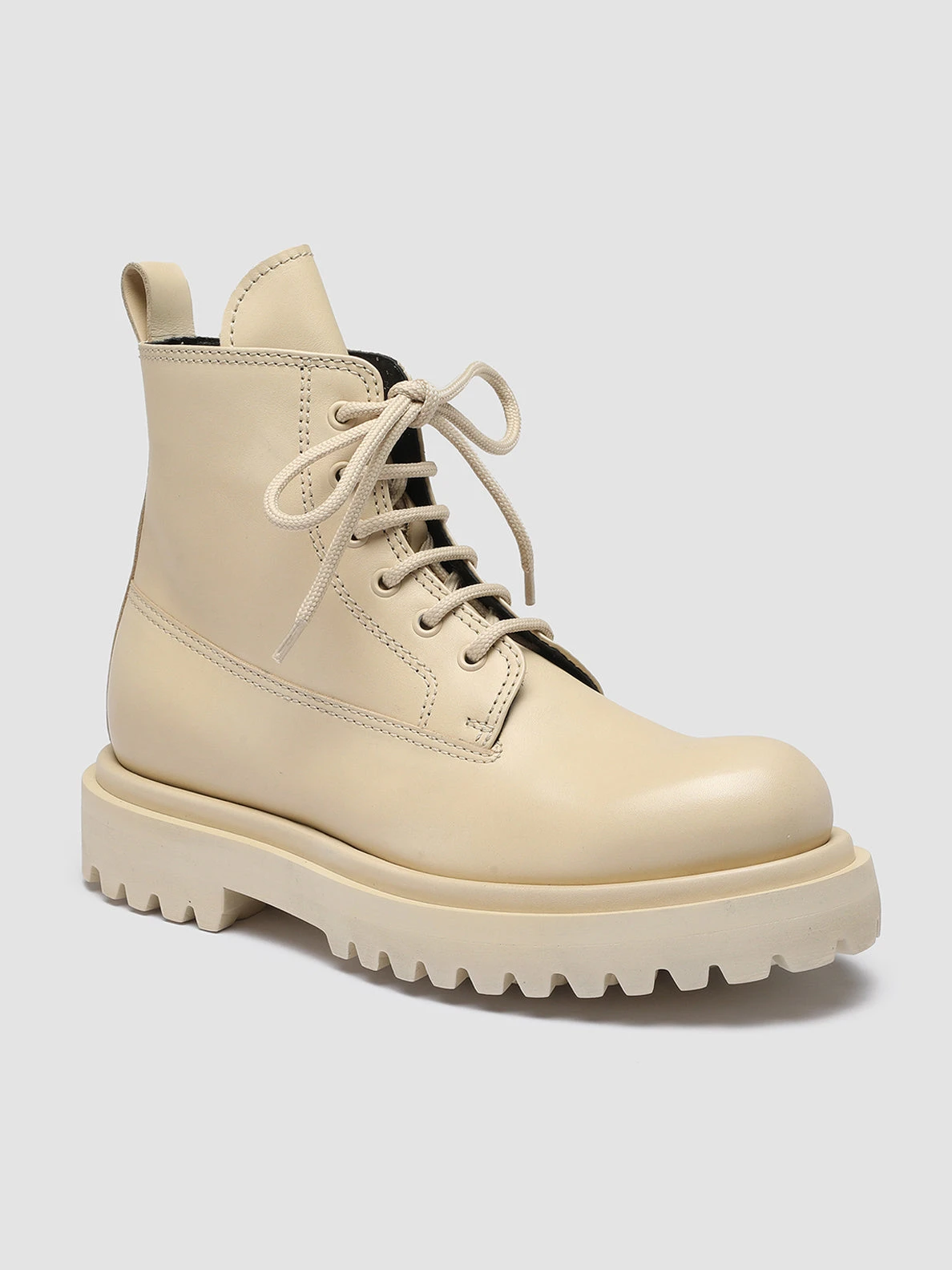 WISAL 021 - Ivory Leather Ankle Boots - Image 3